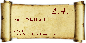 Lenz Adalbert névjegykártya